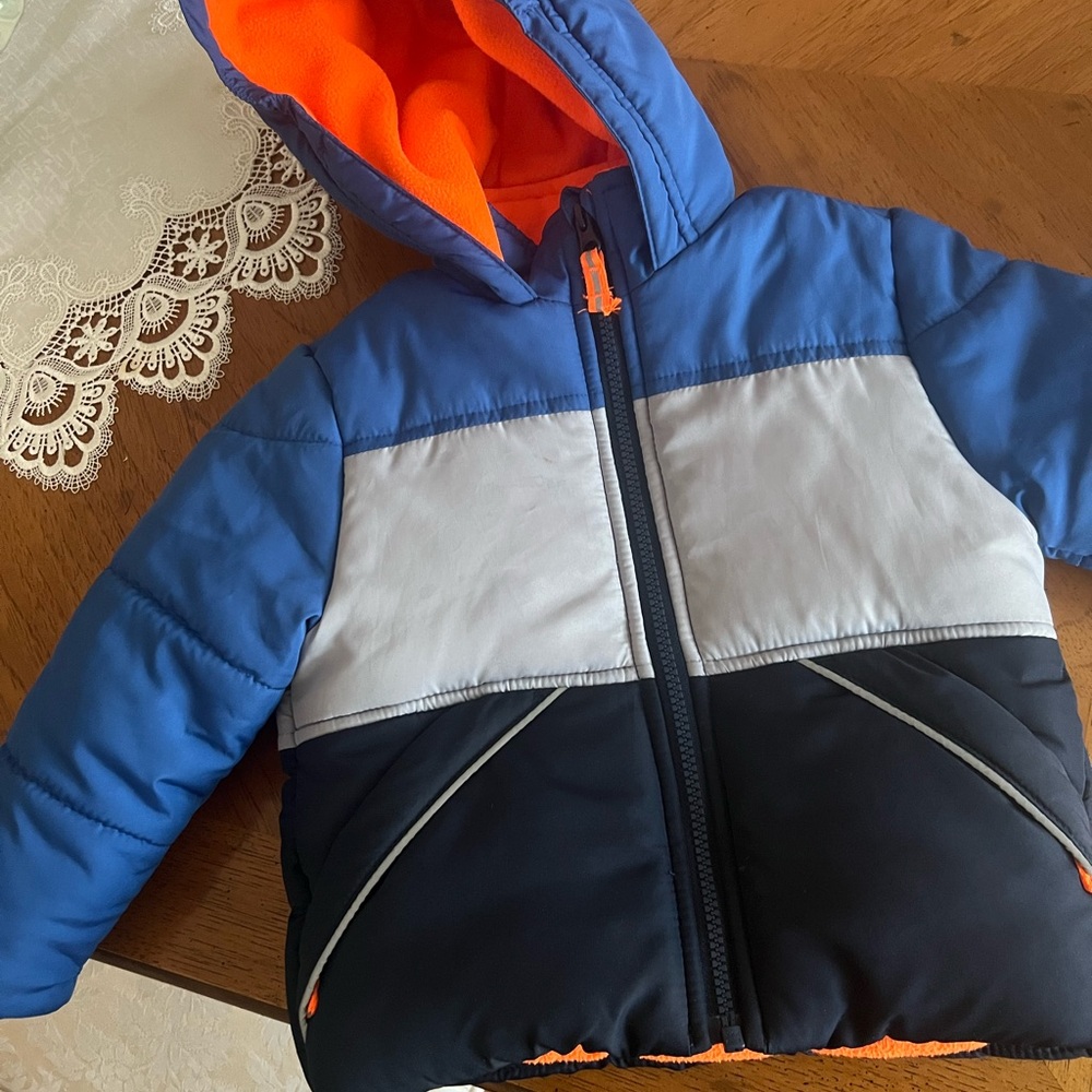 OshKosh - Blue and Orange Hooded Winter Jacket - Size 2T